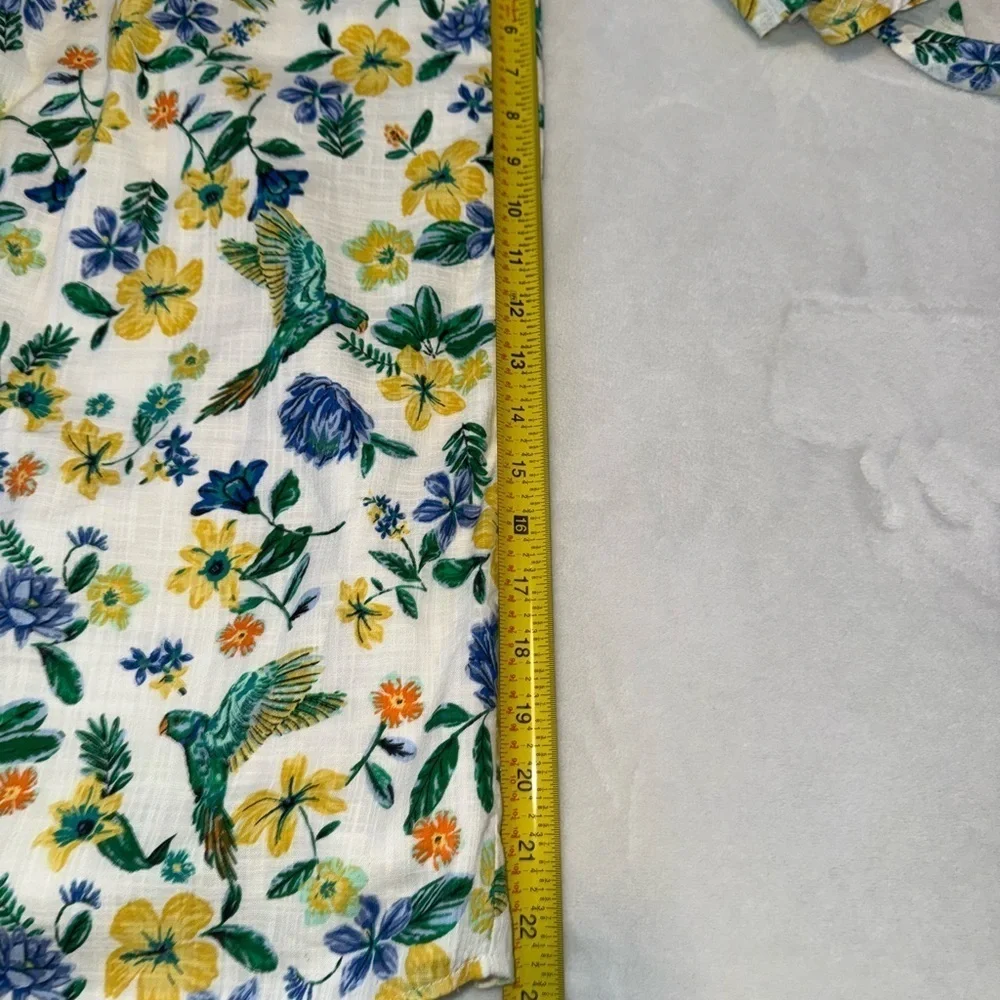 Old Navy Parrot and Floral print Dress, Size L off shoulder, summer dress.